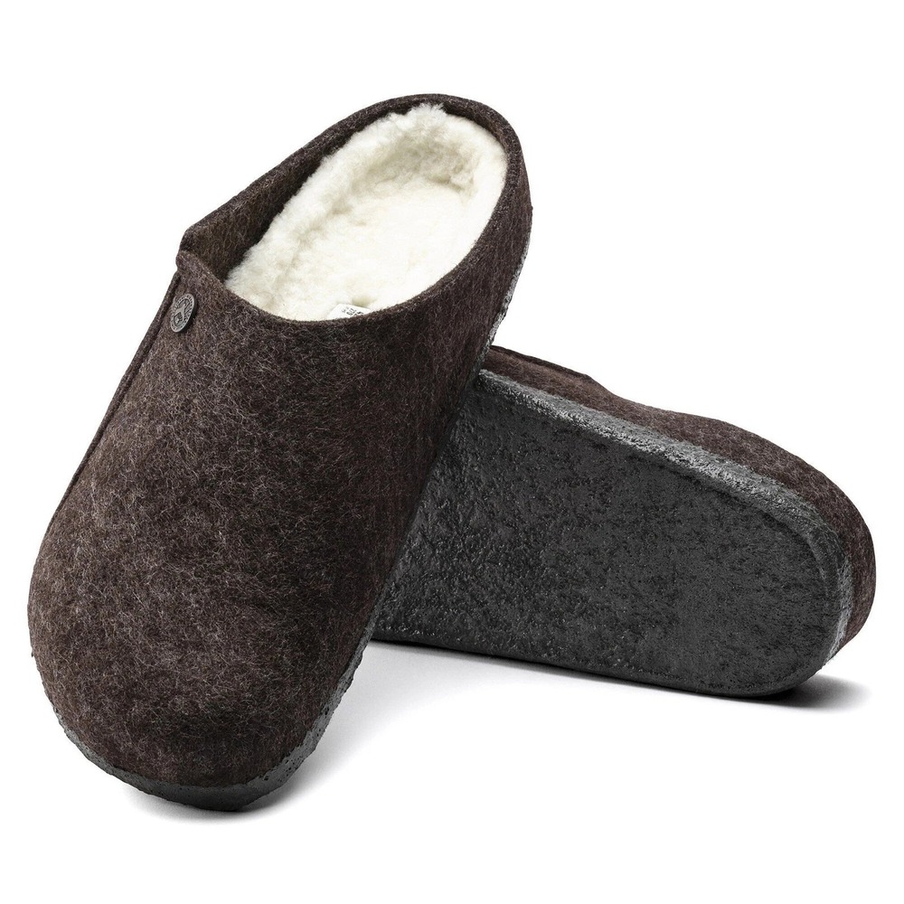 BIRKENSTOCK Zermatt Shearling Mocha Brown Wool Clogs Mens Sz EU 42 US 9 Regular